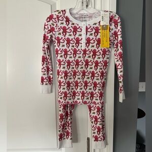 Roller Rabbit Pink kids Monkey Pajamas size 6 NWT